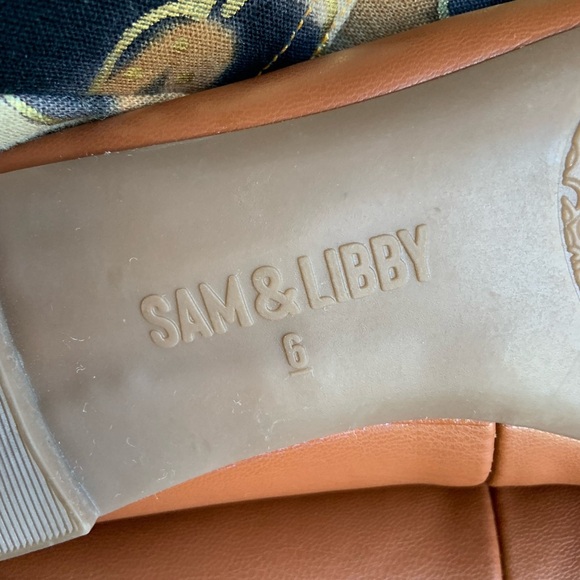 Sam & Libby Leather Flats Women’s Size 6 Brown Cognac Gold Accent NWOT - Picture 8 of 9